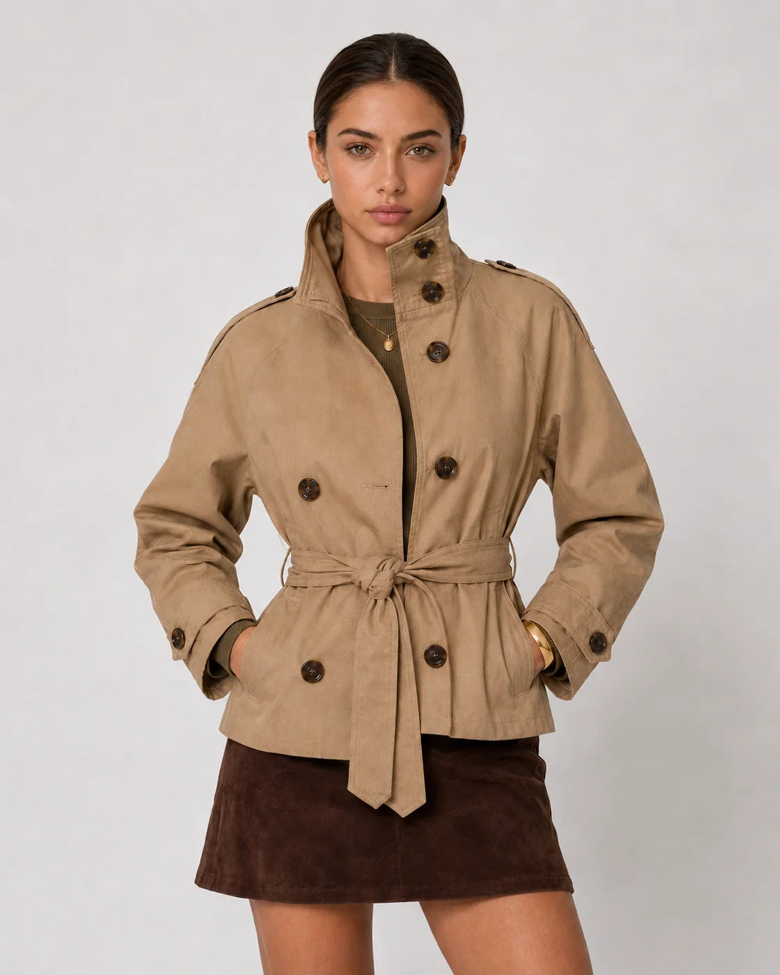 Valentina – Rövid öves trench kabát – Bézs