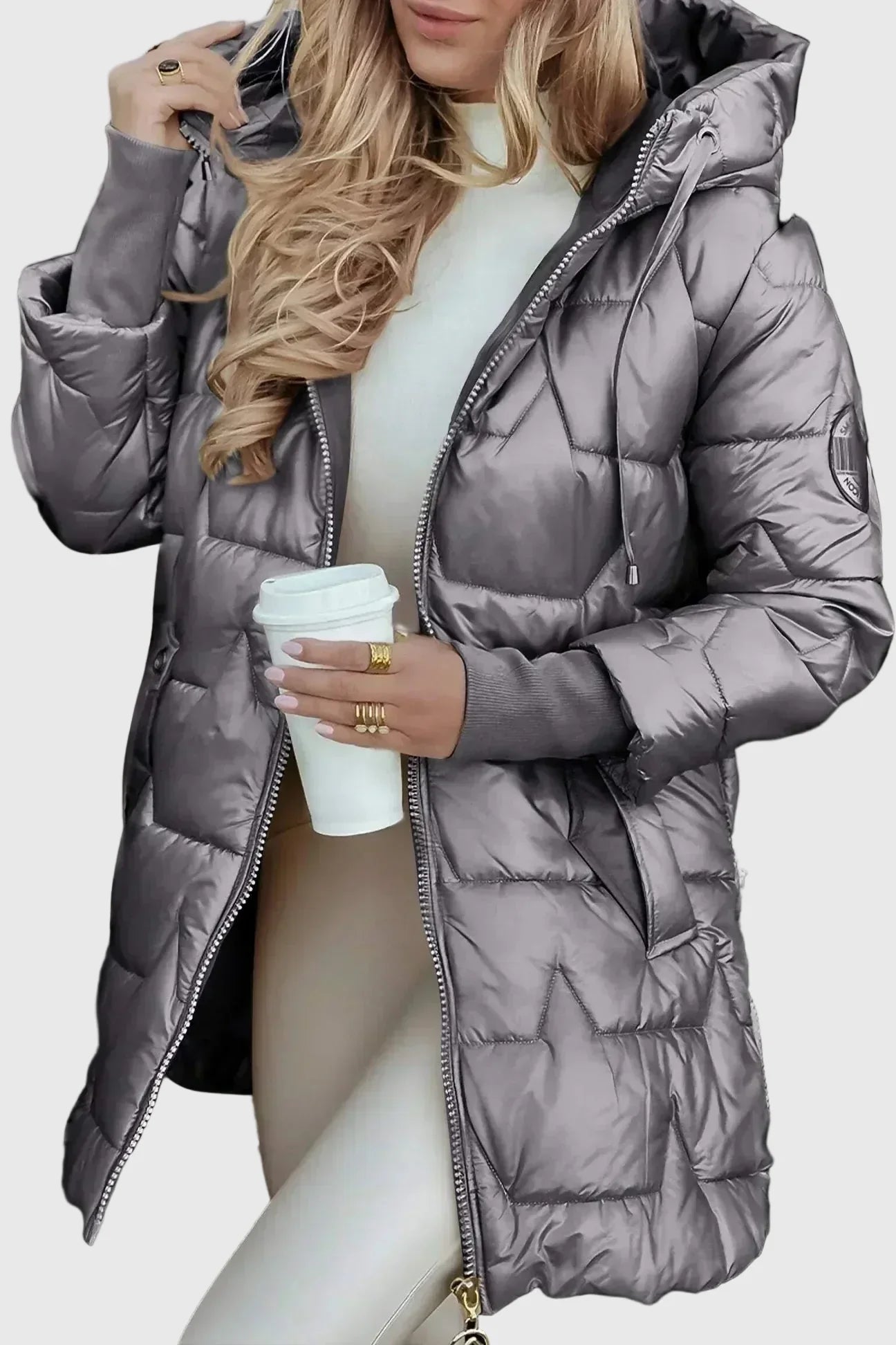 Leviana - Hosszú steppelt kabát